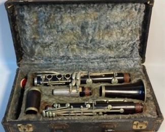 Vintage Alexandre Wooden Clarinet in Original Travel Case
