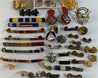 Vintage US Military Vietnam Era Service Pins, Badges, Ribbon Bars, and More
