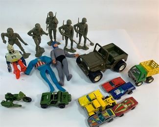 Vintage Hotwheels, Buddy L, 1983 Hasbro GI Joe Cars and Large GI Joe Figures, 1972 Mego Batman With Captain America Costume, Getter Robo Chogokin and More Vintage/Antique Toys
