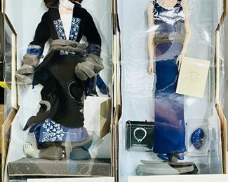 NIB The Franklin Mint New In Box Vintage Princess Diana Porcelain Portrait Doll And Titanic Rose Flying Scene Porcelain Doll
