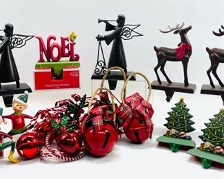 Christmas Stocking Holders And Decor Lot
