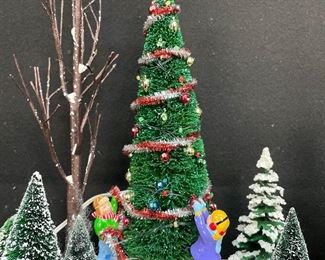 Department 56 Assorted Christmas Tree Decorative Figurines Includien Brush Bottle
