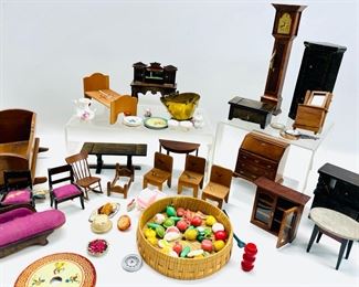 Vintage Assorted Miniature Doll House Furniture And Some Accessories
