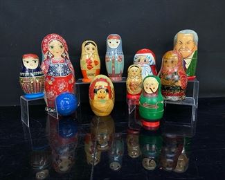 Vintage Assorted Matrioska Russian Nesting Dolls Assorted Lot
