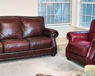 Leather Sofa & Chair