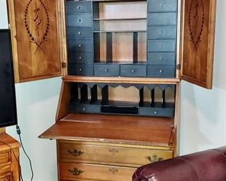 Drop Front Secretary w/Stenciled Doors