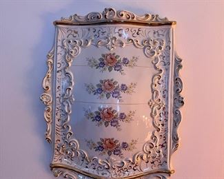 Capodimante Italian Pottery Wall Fountain Plaques. Available for presale. Three pieces, $300