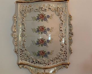 Capodimante Italian Pottery Wall Fountain Plaques. Available for presale. Three pieces, $300