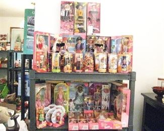 Living Room:  Halloween Barbies and Ken and Small Kids