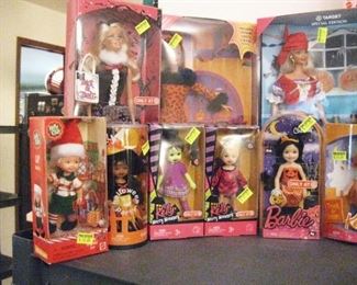 Living Room:  Halloween Barbies and Ken and Small Kids