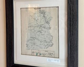 Framed Weston Map from the Atlas of Middlesex County