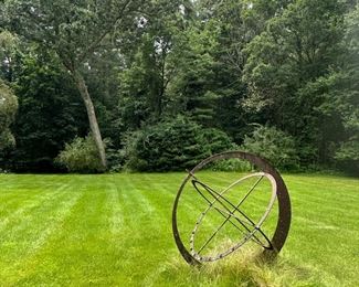 Paul Calter Garden Sculpture - GIANT! An active painter and sculptor since 1968, Calter creates large sculptures inspired by mathematics out of steel and stone.