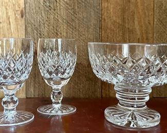 (2) Waterford Lismore Glasses (left) & Waterford Lismore Compote