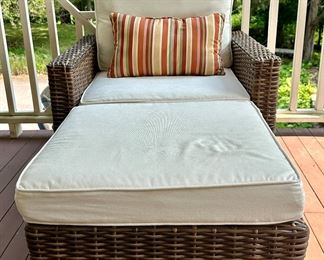 Wicker Armchair & Ottoman
