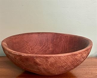 Carved Wood Bowl Signed Sadler, 1987