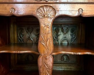 detail-note the carving on the inside back!