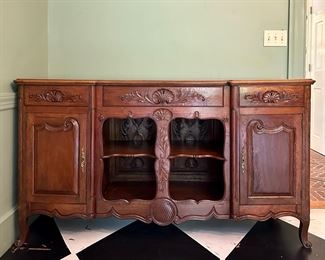 Antique Carved Oak Server