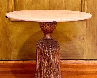 Vintage Tassle Base Marble Top Side Table