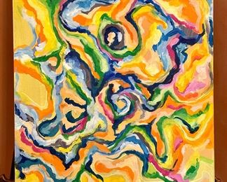 Abstract Oil on Canvas, Signed