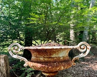 (2) Cast Iron Urns