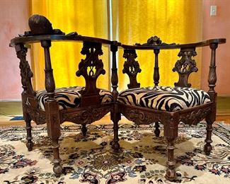 Antique Victorian Conversation Chair