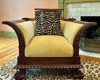 Carved Empire Mahogany Armchair