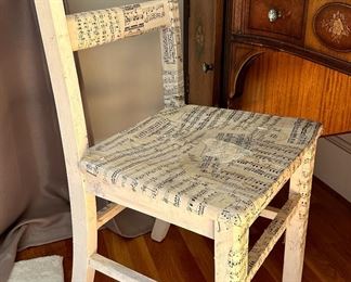 Sheet Music Paper Mache Chair