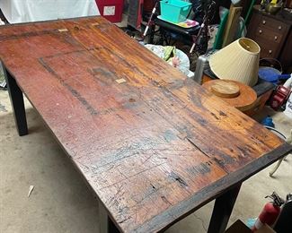 Antique farm table