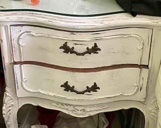 Country French and table with glass top