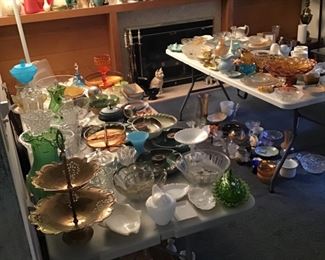 Tons of depression glass EAPG and more