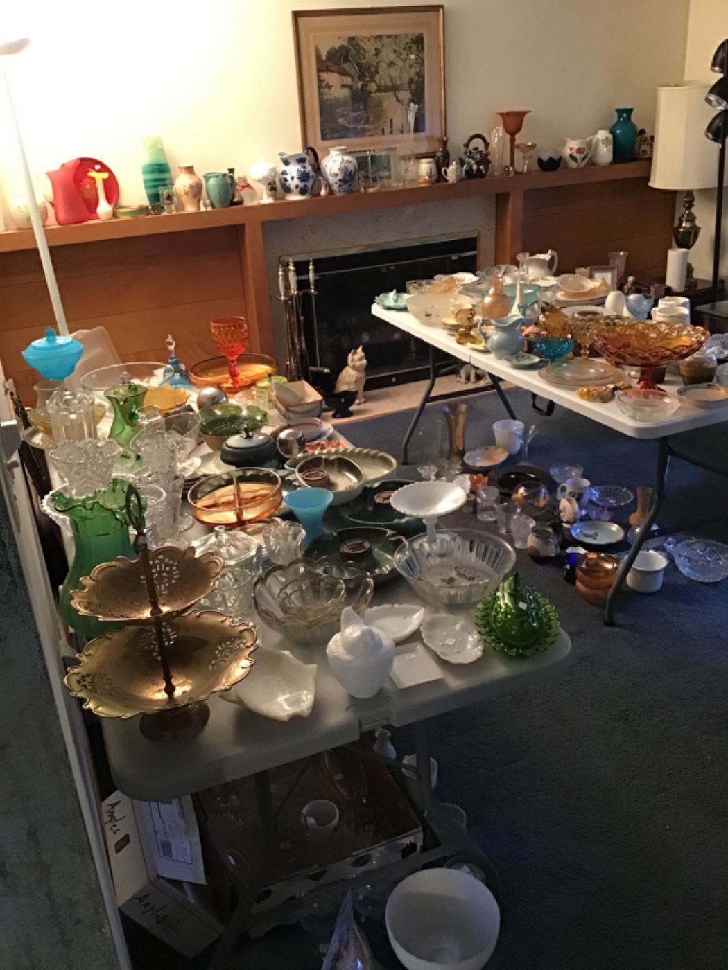 Tons of depression glass EAPG and more