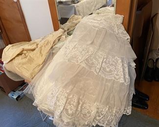 Old lace bassinet cover