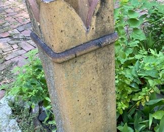 Antique square clay chimney stack.