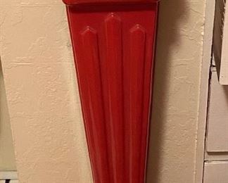 Antique red Aristo scale, Pace Mfg. Company, Chicago Illinois. “Stand still on scale & deposit one Penny”. 2nd floor.