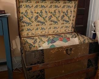 2 Antique wood trunks. 2nd floor