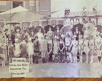 Large 3 pc. print of antique image onto metal plates: “Bathing Girl Revue” 1922