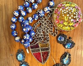 Cloisonne beads and vintage jewelry 