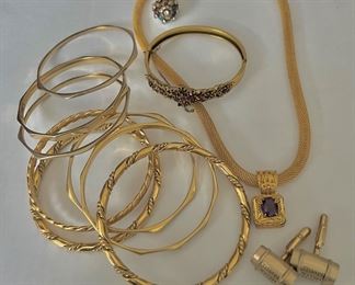 Bangles, Pabst 100 million barrel cufflinks, sterling and more 