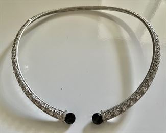 Judith Ripka sterling silver collar necklace 