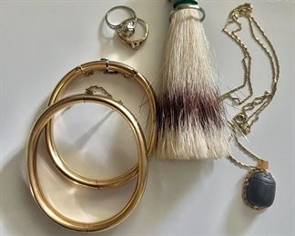 14k rings, necklace  , pair GF bangles 