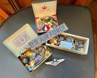 Vintage military , pins, badges ,vintage items 