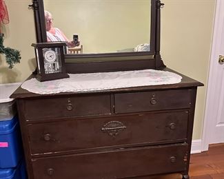 1930s Vintage Dresser Chest With Mirror