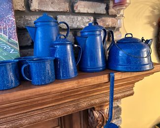 blue splatter enamel ware