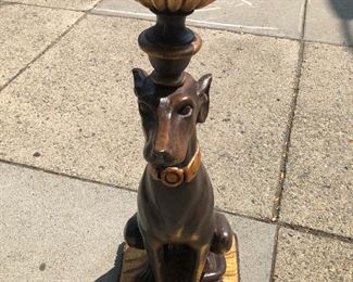 Old wooden dog stand