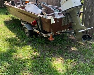 FISHING BOAT WITH TRAILER AND ENGINE