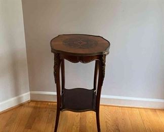 French Inlaid Side Table 