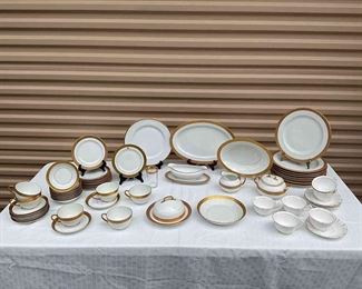 Gold Rimmed White China