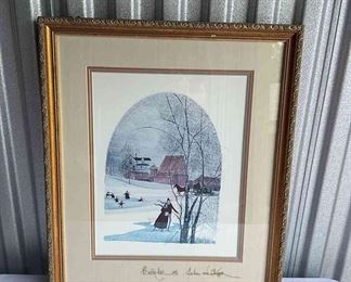 P. Buckley Moss 1986 Ice Skating