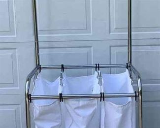 Rolling 3 Bag Steel Laundry Sorter Station