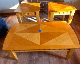 Coffee table and 2 end tables solid wood 
